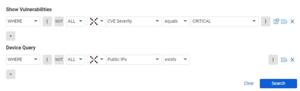 sjultra axonius caasm Show vulnerabiity severity on public IPs Query